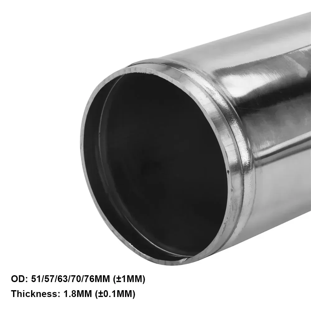 51 63 76mm Universal Cold Air Intake Pipe Tube 90 Degrees Aluminum Racing Car Turbo High Flow 2pcs Silicone Hose Coupler Clamp