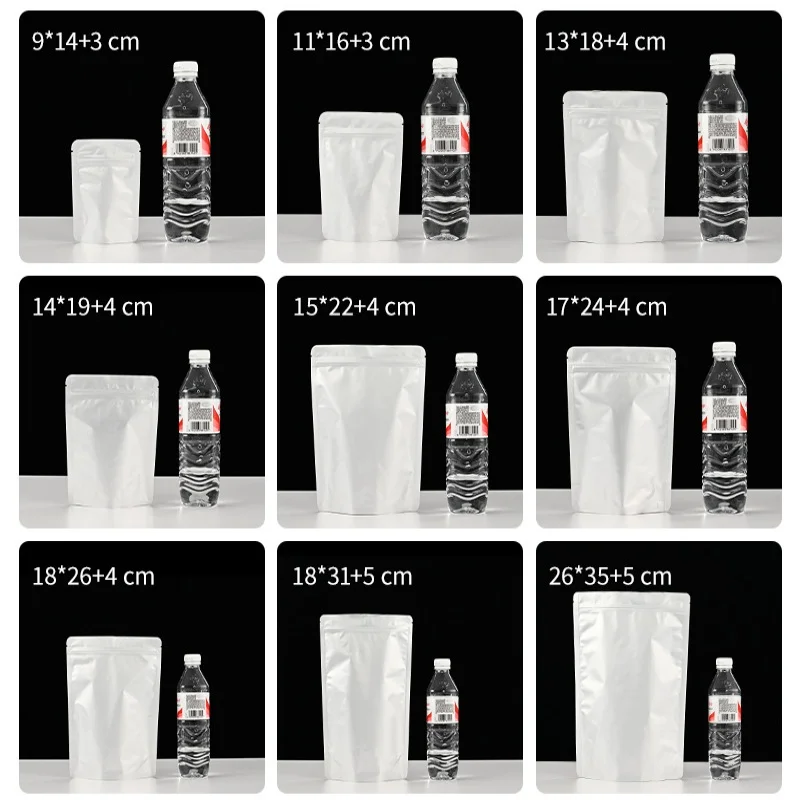 Stand-up Aluminum Foil Ziplock Packaging Bag DIY Matcha Cocoa Tea Snack Candy Coffee Sugar Spice Oilproof Storage Pouches