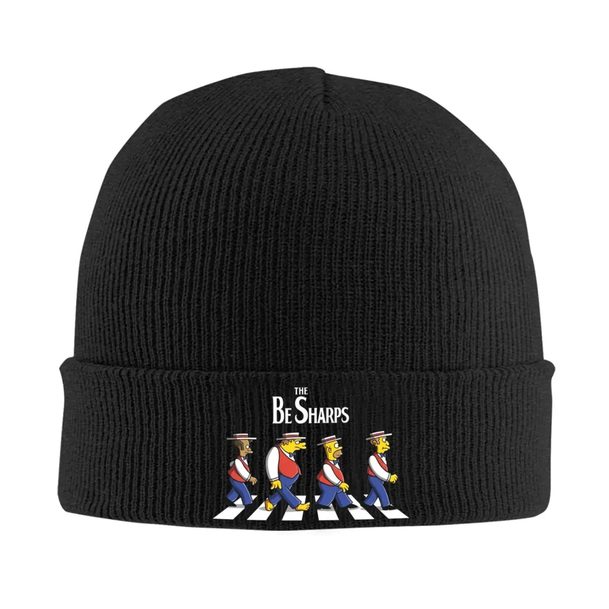 The Be Sharps Beanie Hats The S-simpsons Cartoon Knitted Hat Female Male Street Y2K Elastic Caps