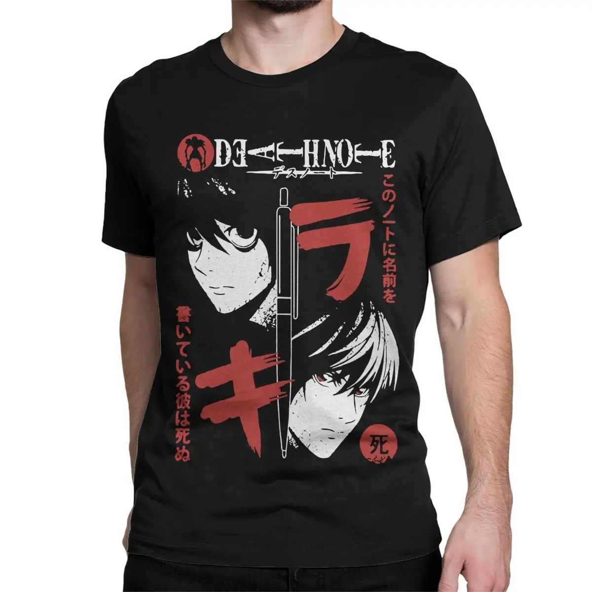 Men Women Death Note Pencil T Shirts Pure Cotton Clothing Novelty Short Sleeve Crew Neck Tees Plus Size T-Shirts