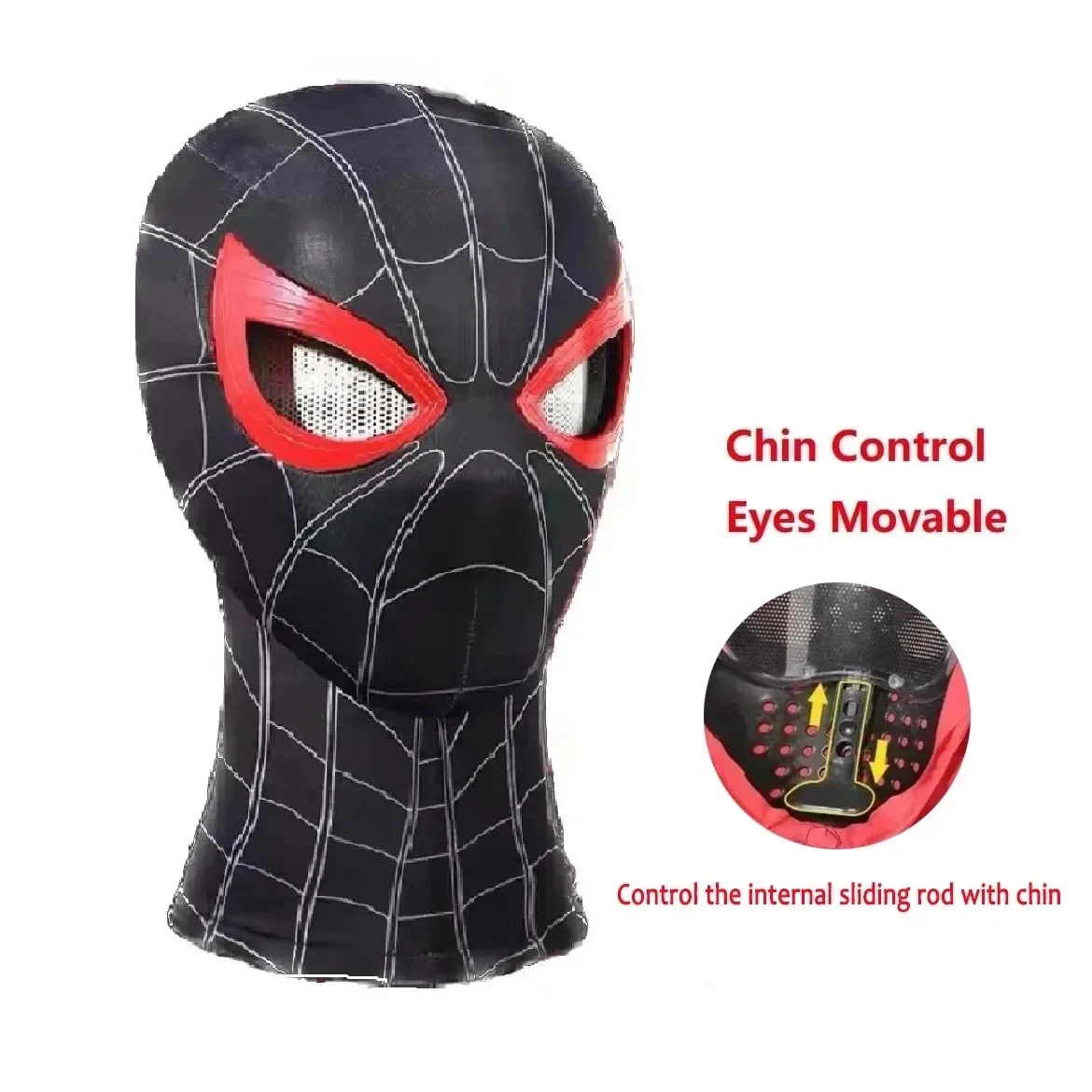 Beweegbare afstandsbediening ogen Spiderman masker Spiderman masker Peter Parker Halloween cosplay kostuum masker spandex stof materiaal