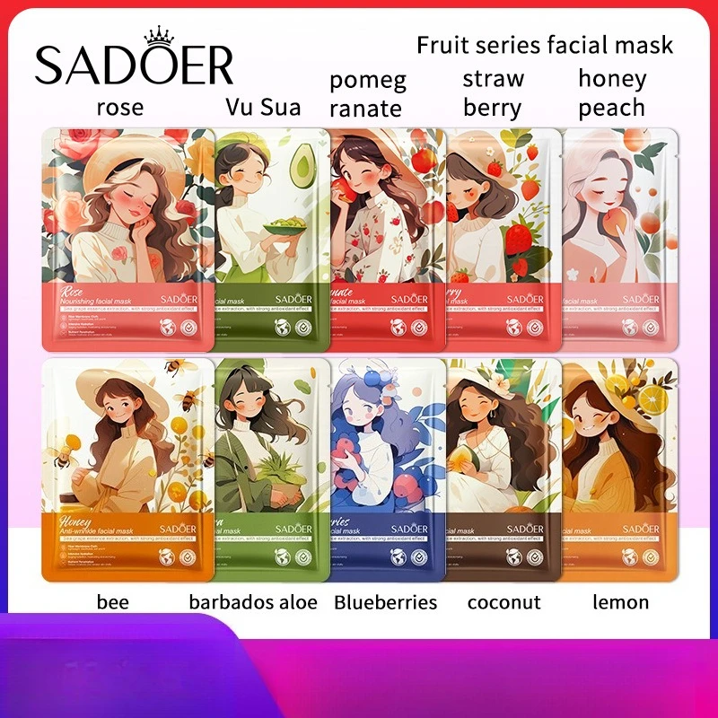 

10-Pack 2025 Plant Rose Facial Mask - Hydrating & Revitalizing Skin Care