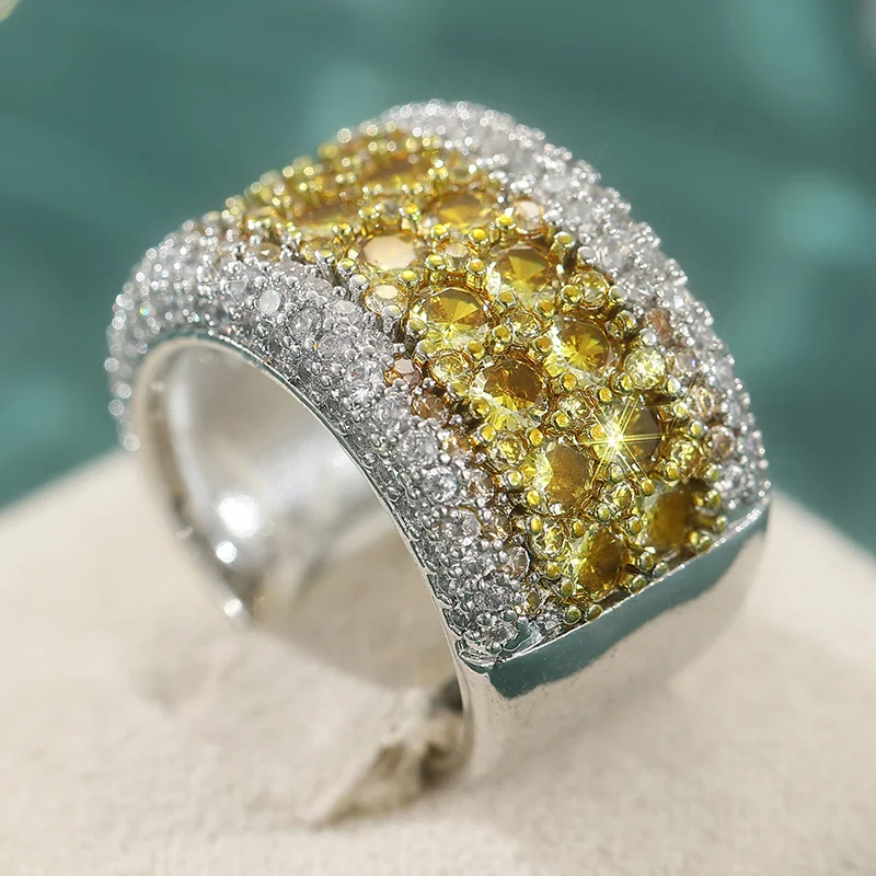 Eternal Ring for Fashionable Women, with An Elegant Wide Design. It Is A Gift for Wedding Parties, Birthdays and Anniversaries