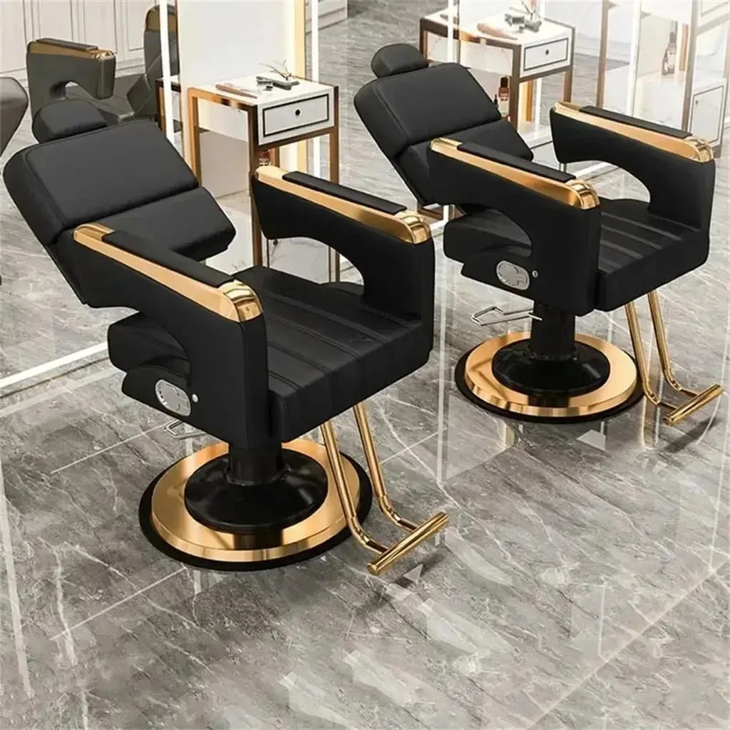 Barbershop Salon Perm Hair Chair Salon Barber Chair Adjustable Rotary Lift Half Chaise Chair Cross Border Home