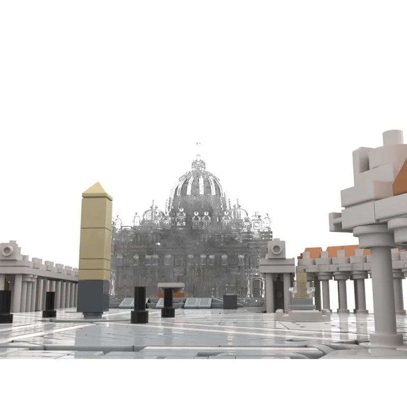 مدينة شارع عرض Moc قوالب بناء وحدات سانت بيتر مربع 1:800 التكنولوجيا وحدات كتل عيد الميلاد مجموعة لتقوم بها بنفسك لعبة الهدايا #4