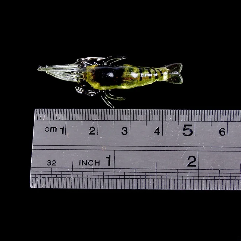 Multiple Glow Shrimp Silicone Lures - Baitfish-Style Soft Plastic Lures with Hooks Carp Wobbling Lures Fishing Lures
