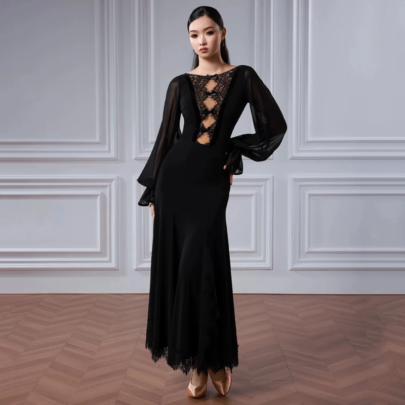New Adults Ballrom Dance Performance Clothes Women Waltz Modren Dancing Suits Female Latin Dance Practice Clothes SL16698