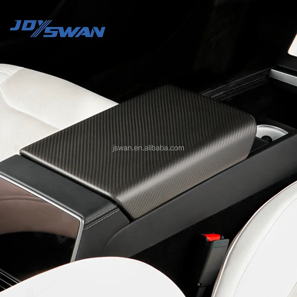 غطاء مسند ذراع وحدة التحكم المركزية من ألياف الكربون لطراز تسلا 3 هايلاند (2024+) #5