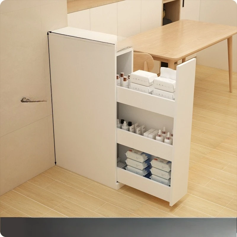 Bathroom half wall pull basket push-pull cabinet drawer type narrow cabinet side cabinet decoration partition storage