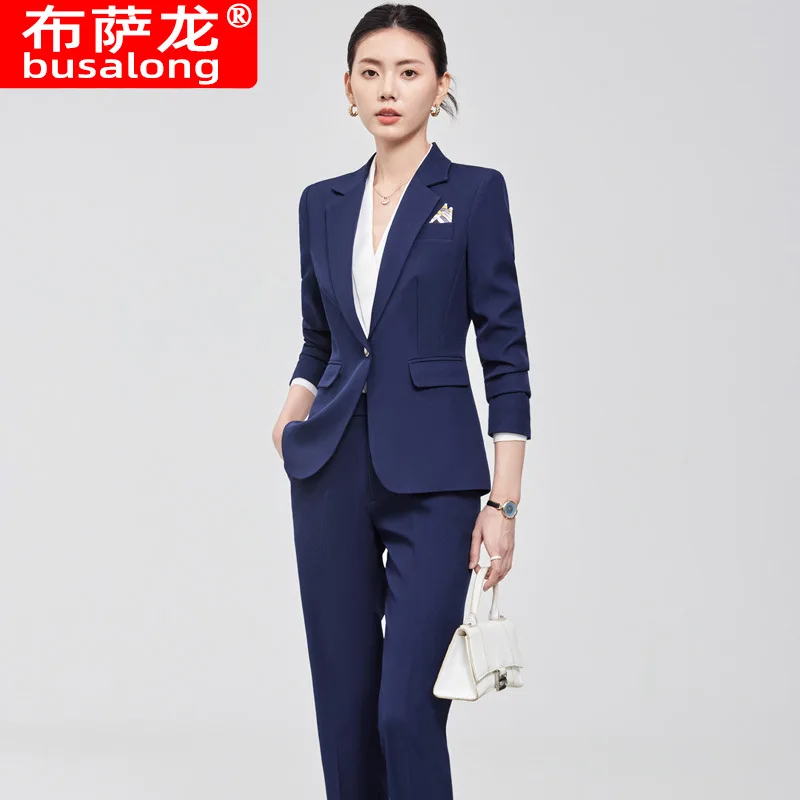 Business Wear Suit Women's Spring and Autumn Long-Sleeved President Temperament Goddess Style Formal Suit Fashion Front Stage Wo