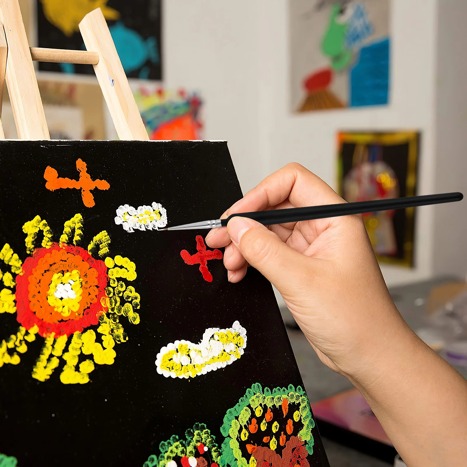 

3Pcs Micro Detail Paint Brushes Fine Miniature Liner Set for Watercolor Oil Gouache Acrylic Painting Tiny Paint