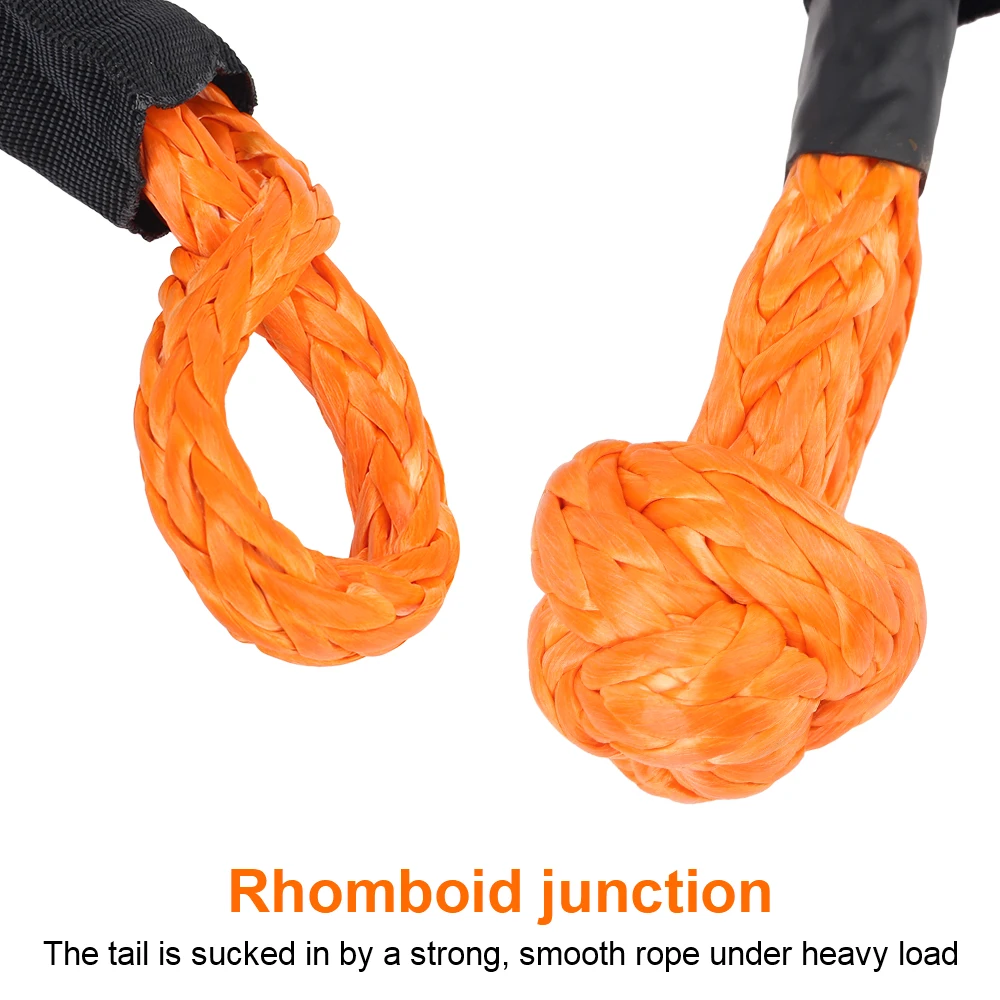 Tow Strap 38000 lbs Off Road Towing Ropes with Protective Sleeve Synthetic Fiber Car Trailer Pull Rope Soft Shackle