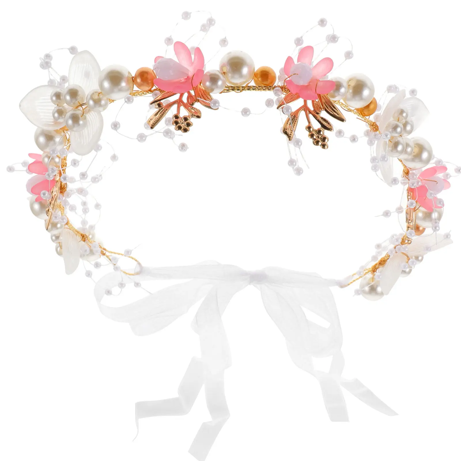 

Flower Headband for Flower Pearl Embellished Chic Lightweight Headdress Ideal for Bridesmaids Prom Birthday Holiday