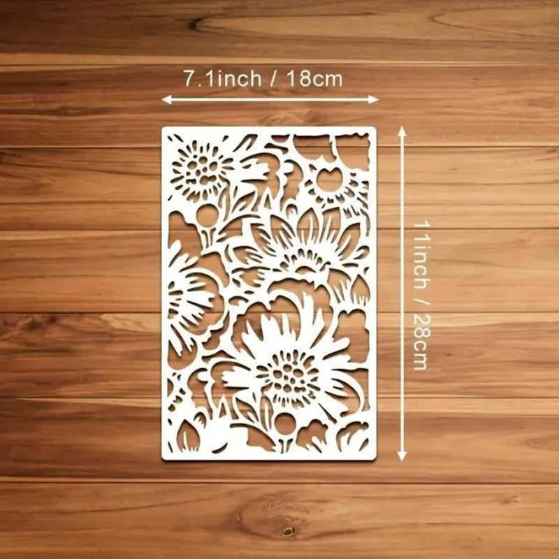 28*18cm Flowers And Plants Stencils DIY Walls Painting Scrapbooking Diary Coloring Embossing Album Decor Journal Crafts Template