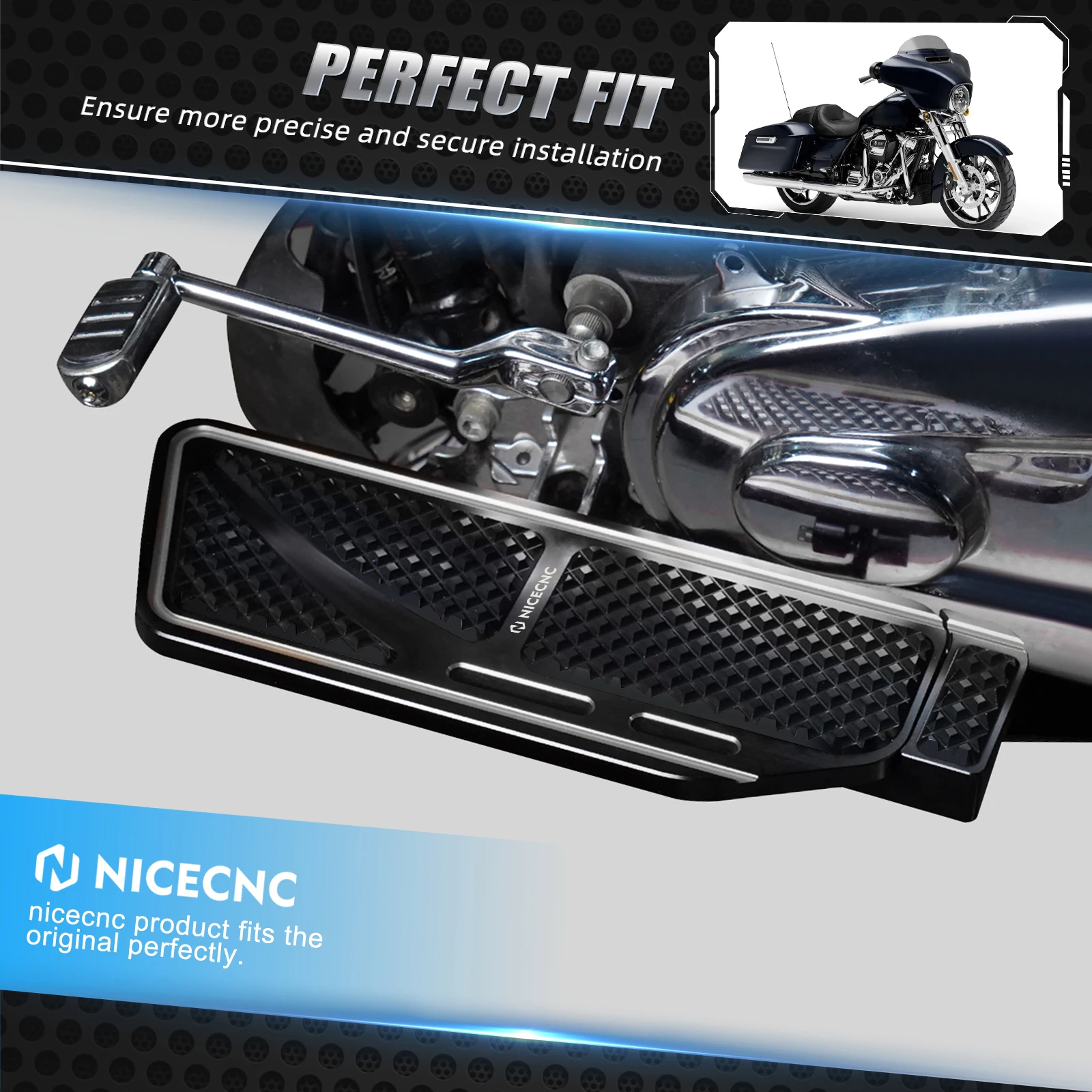Für Harley Street Glide FLHX Road Glide FLTRX /Special Road King FLHR 2017-2024 NICECNC Fahrer-Fußbretter Beifahrer-Fußrasten Pedale – Detail 12