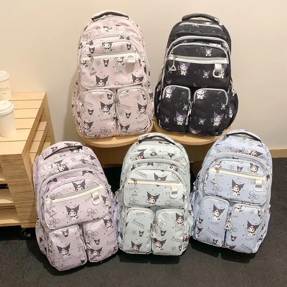 

Sanrio Kuromi Cartoon Schoolbag High School College Students Shoulder Bag Large Capacity Satchel Multifunctional Travel Backpack