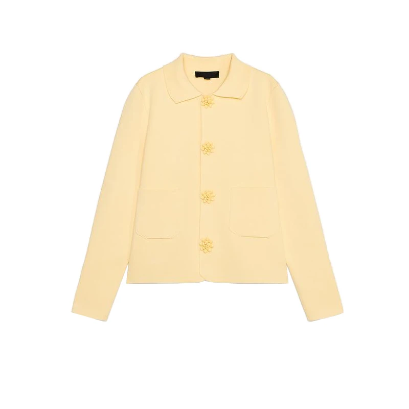 Dolce Sle Bottone con perline Lungo Sve Colletto alla coreana Ago piatto Capispalla Donna Primavera Nuovo Faion Pendolarismo Sle Poliestere F...