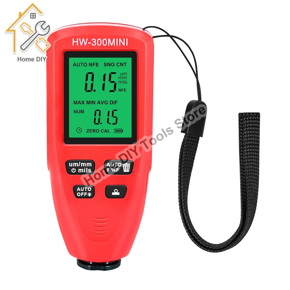 HW-300PRO Coating Thickness Gauge 0-2000UM Car Paint Film Tester Measuring Manual Paint Tools Thickness Gauge High-precision