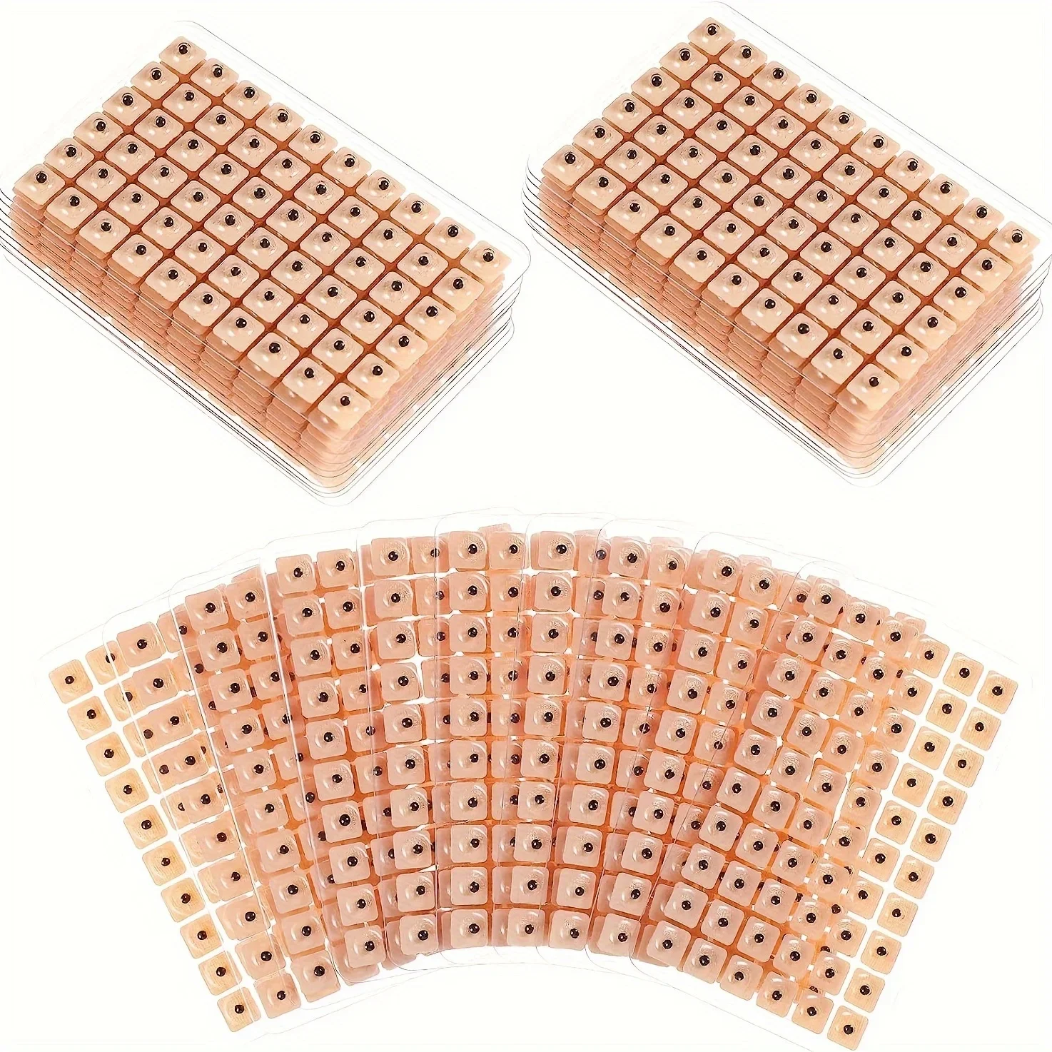 600/1200PCS Relaxation Ear Stickers Therapy Needle Patch Ear Acupuncture Needle Ear Massage Care Auriculotherapy Vaccaria Seeds