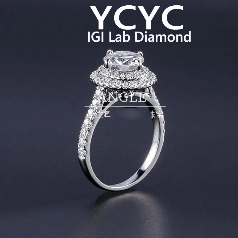 5ct Platinum PT950 Gold Lab Grown Diamond Ring Round Cut Diamond CVD HPHT DEF VS-VVS Wedding &Engagement Ring ﻿