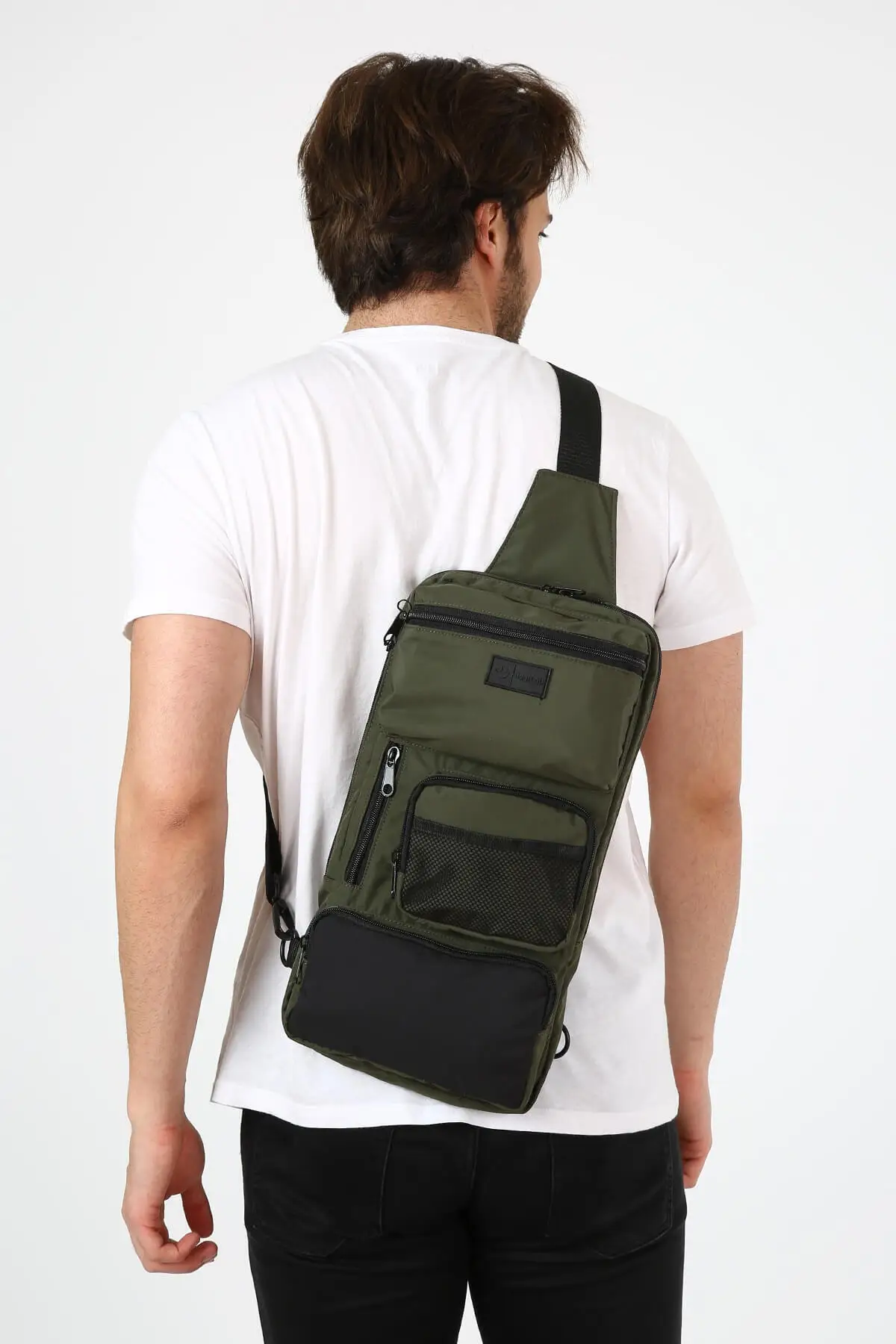 

Unisex Khaki 5 Eyes Cross-Use Shoulder Bag And Bodybag