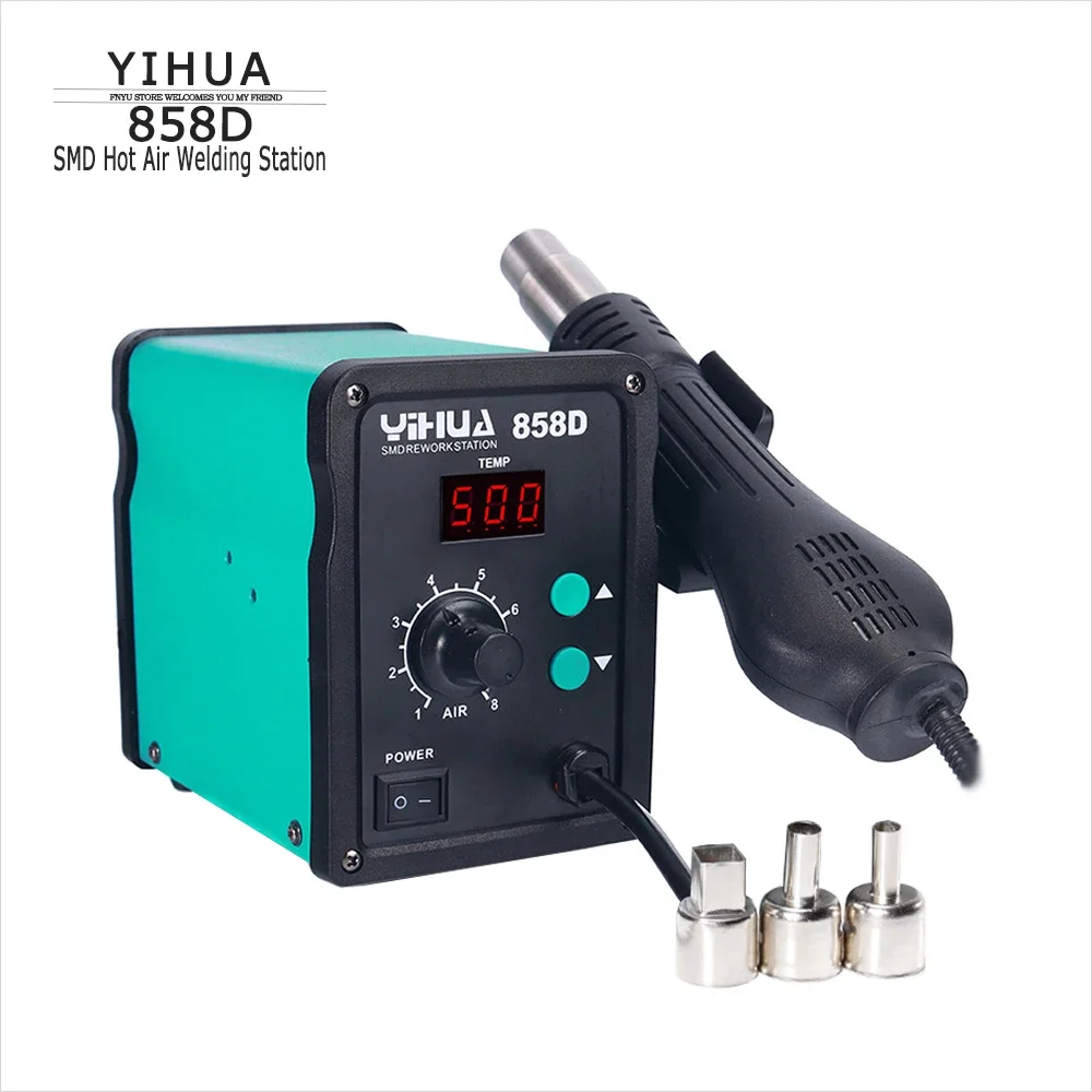 YIHUA 858D Hot Air Station 700W Hairdryer LED Digital Display for Phone BGA Rework Heat Gun SMD SMT Welding Solder Repair Tool