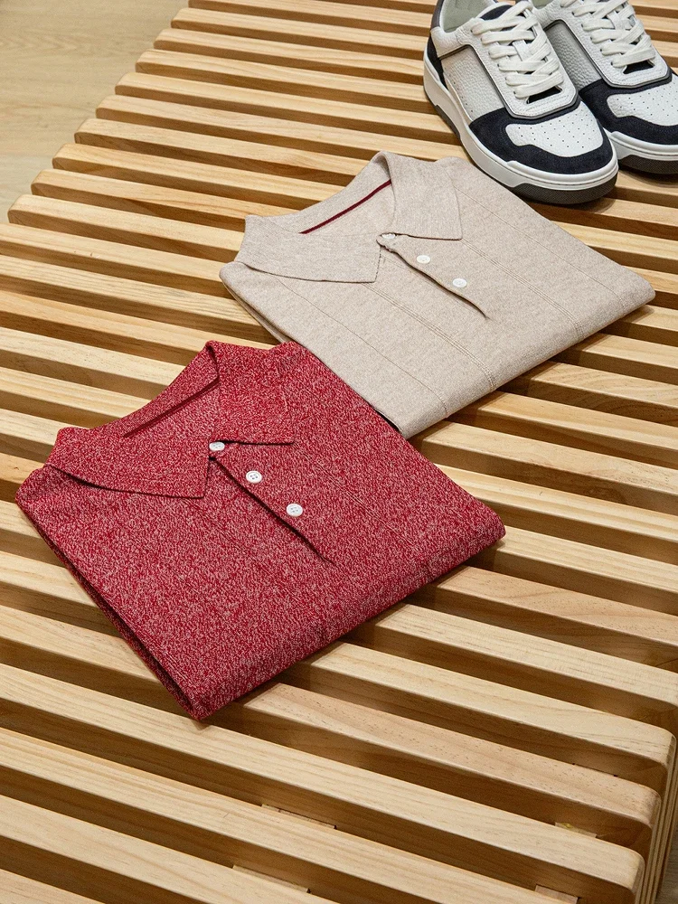 

Lyocell wool blended casual short-sleeved POLO shirt