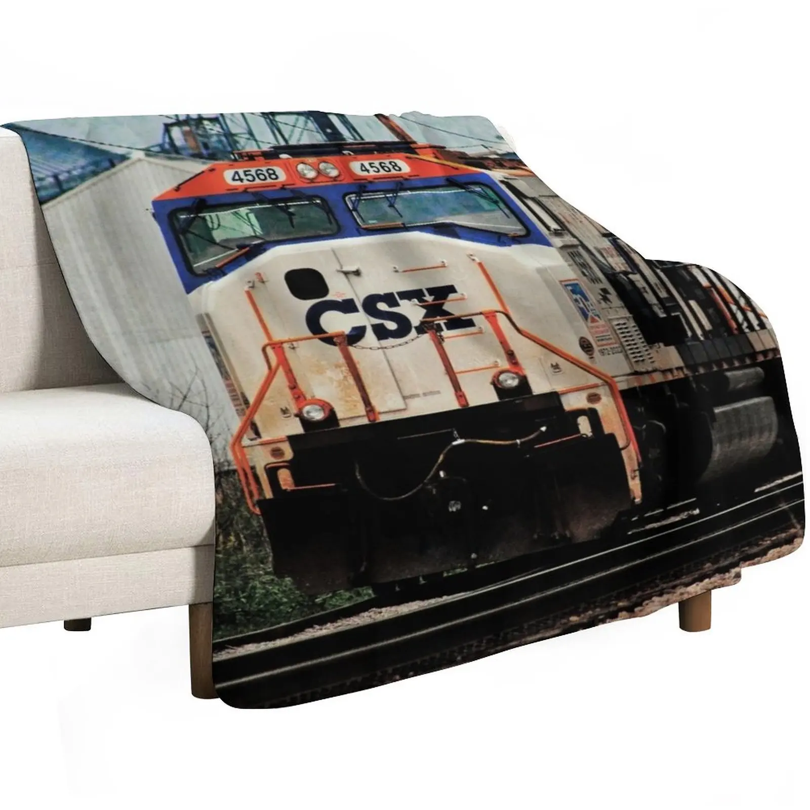 CSX #4568 SD70AC Operation Lifesaver 50th Anniversary (Original) Throw Blanket Camping Extra Large Throw Sofa Throw Blankets