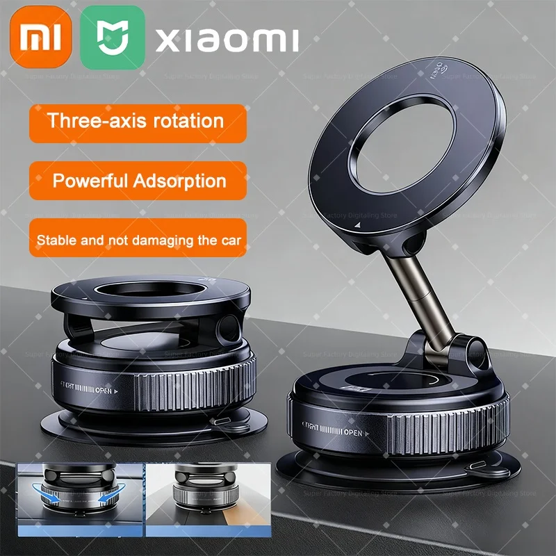 Xiaomi MIJIA Magsafe حامل هاتف السيارة شفط كأس فراغ حامل الهاتف المغناطيسي 360 °   حامل هاتف شفط قابل للدوران والطي