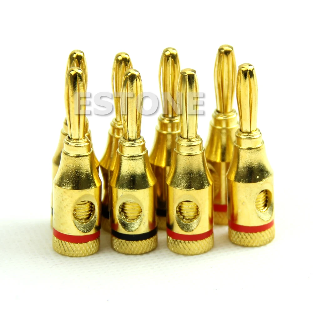 

8Pcs 4mm Gold-Plated Musical Cable Wire Banana Plug Speaker Connector Plated Musical Speaker Cable Wire Connector