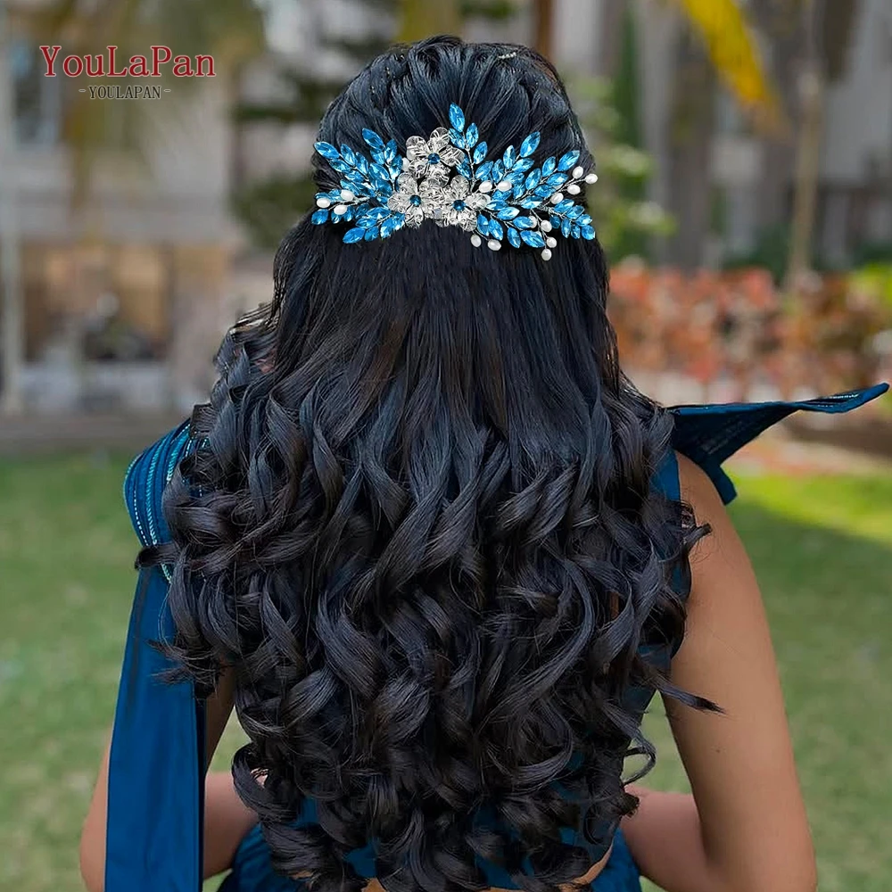 

TOPQUEEN Rhinestone Alloy Flower Hair Comb Wedding Bride Headdress Woman Fashion Headpiece Headwear Party Hair Ornaments HP907
