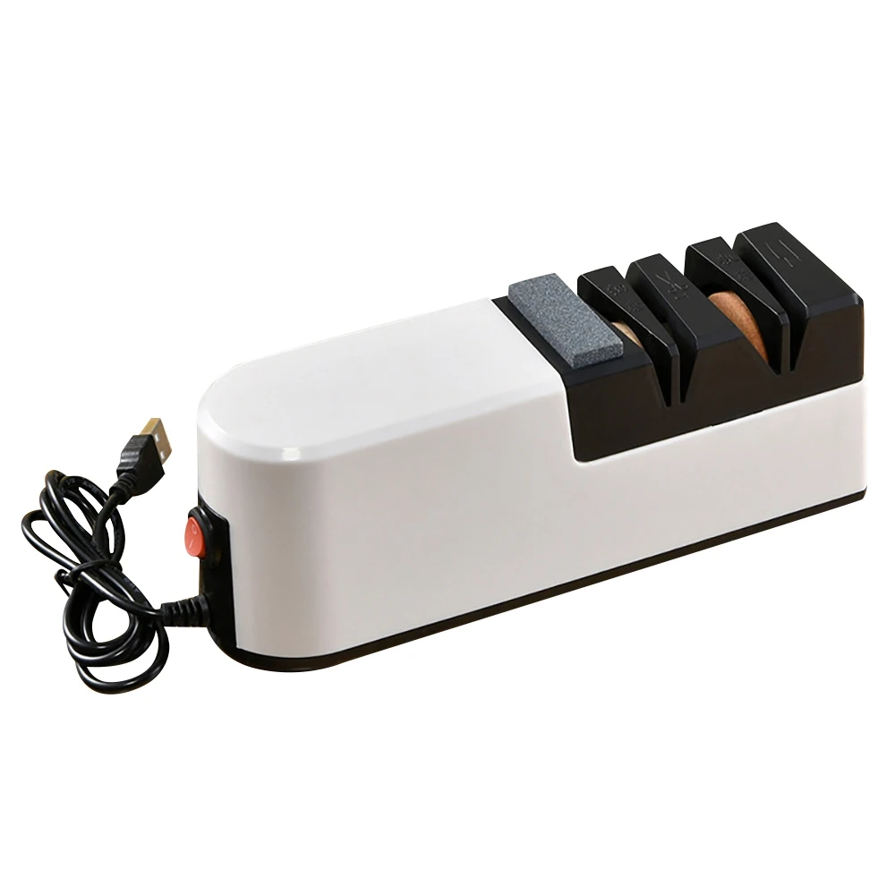 USB Fast Electric Knife Sharpener Automatic Adjustable Sharpener 3 Stages for Knives Scissors Household Sharpener