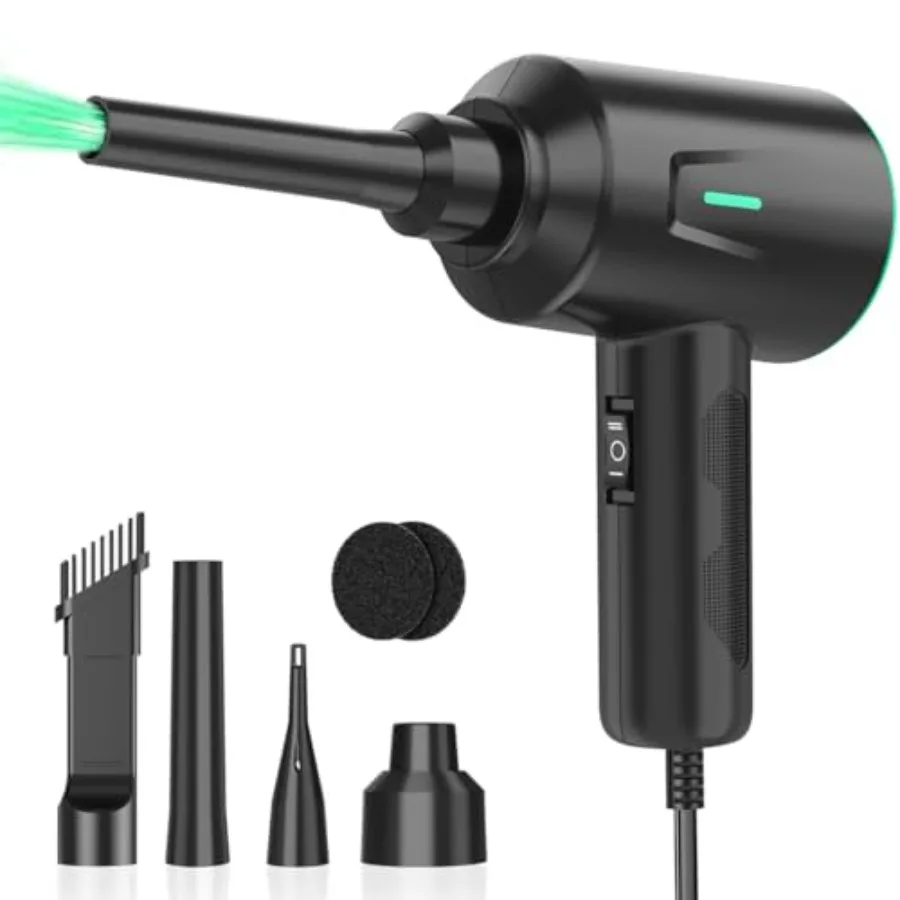

Air Duster - Electric Air Blower - 5.74oz High Power Cleaning for Computer - PC - 2 Gear Compred Air