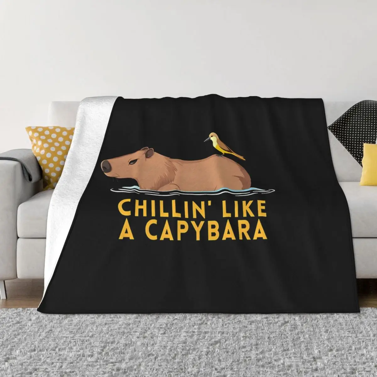 Capybara Cute Animal Blanket Flannel Chillin Cozy Soft FLeece Bedspread