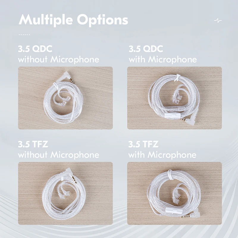 CCZ UP01 Plus 2M OFC Silver Plated Upgraded Cable Around-ear Design 3.5MM gold-plated plug 5N OFC Silver Plated Upgrade Cable