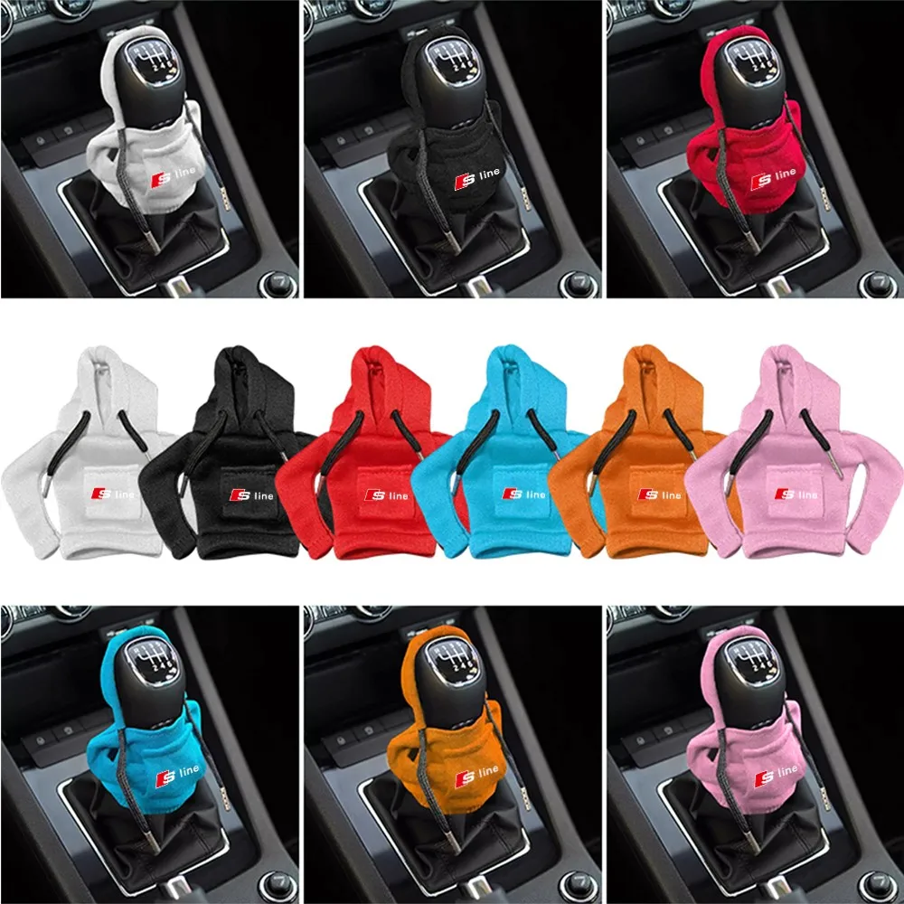 For AUDI SLINE A4 A5 A6 Q7 Q8 Q2 TT RS S S3 A3 A4 Car Gear Shift Lever Cover Sweatshirt Gearshift Cover Change Lever Knob Hoodie view 6