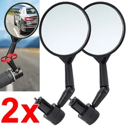 Bicycle Rearview Handlebar Mirror Adjustable Rotation Auxiliary Convex Mirror Handlebar Mount Bike Rear View Mirrors Accessory