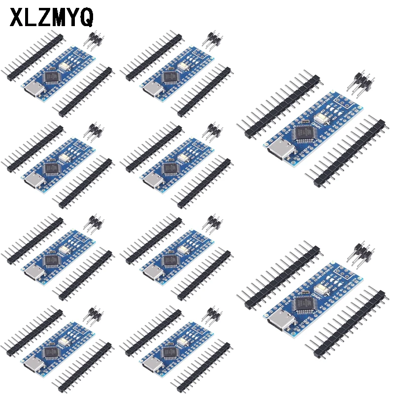 10pcs For Nano 3.0 With The Bootloader Compatible Controller CH340 USB Driver Mini/Type-C / Micro 16Mhz ATMEGA328PB For Arduino