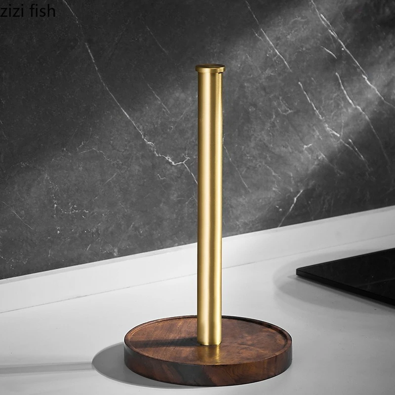 walnut-metal-tissue-holder-desktop-vertical-paper-roll-holders-kitchen-paper-storage-rack-plastic-wrap-holder-napkin-holders
