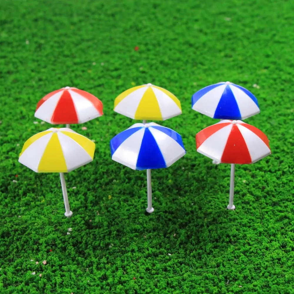 24pcs Model Railway Sun Umbrella Parasol 1:50 1:200 O OO TT N Z Scale  Garden Sea Beach TYS11 Plastic Model Umbrella