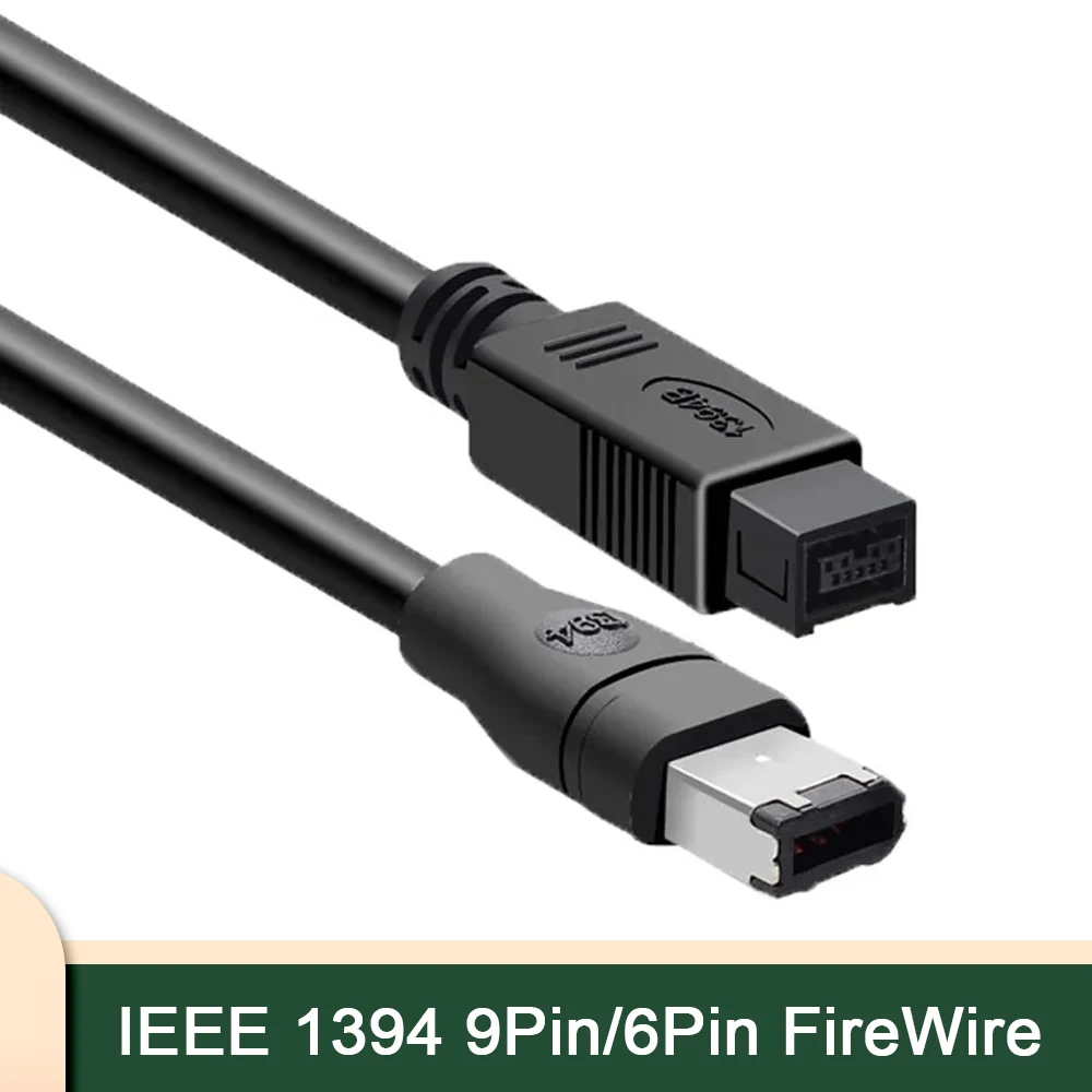 High-Speed IEEE1394 Data Cable 6 to 9P Firewire 800 to 400 a to B Double Shielded Anti-Interference 2m Computer Peripheral Cable