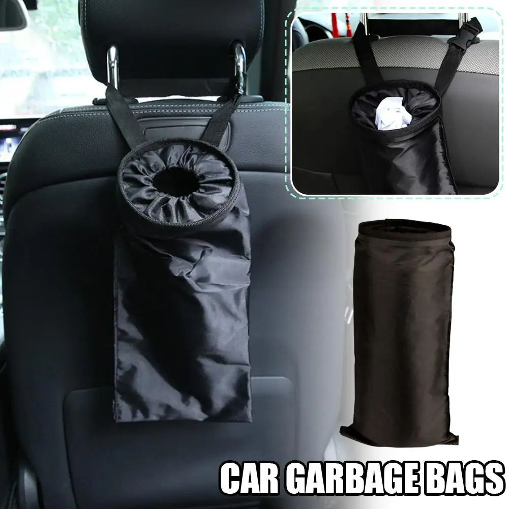 Car Storage Bags Seat Back Trash Hanging Litter Bag Rubbish Cleaning Tools Oxford Storage Garbage Aste Bins Cloth Container F8N3