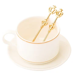 4pc Golden Crown Spoon Set Small Teaspoon Coffee Spoon Ice Cream Dessert Spoon Silver Gold Stainless Steel Spoon For Coffee Tea
