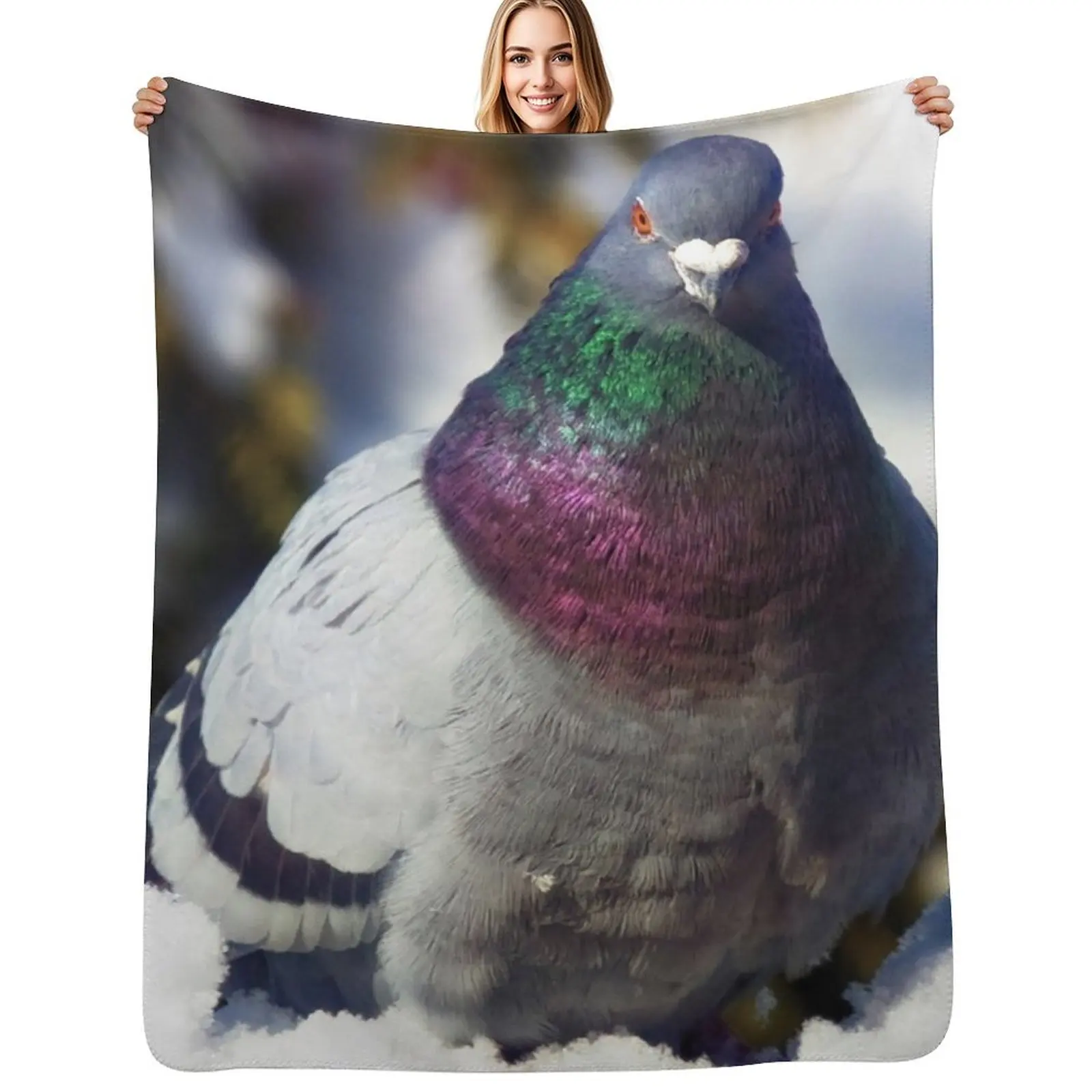 

Cute Feral Pigeon Throw Blanket Sofas Shaggy Bed covers Blankets