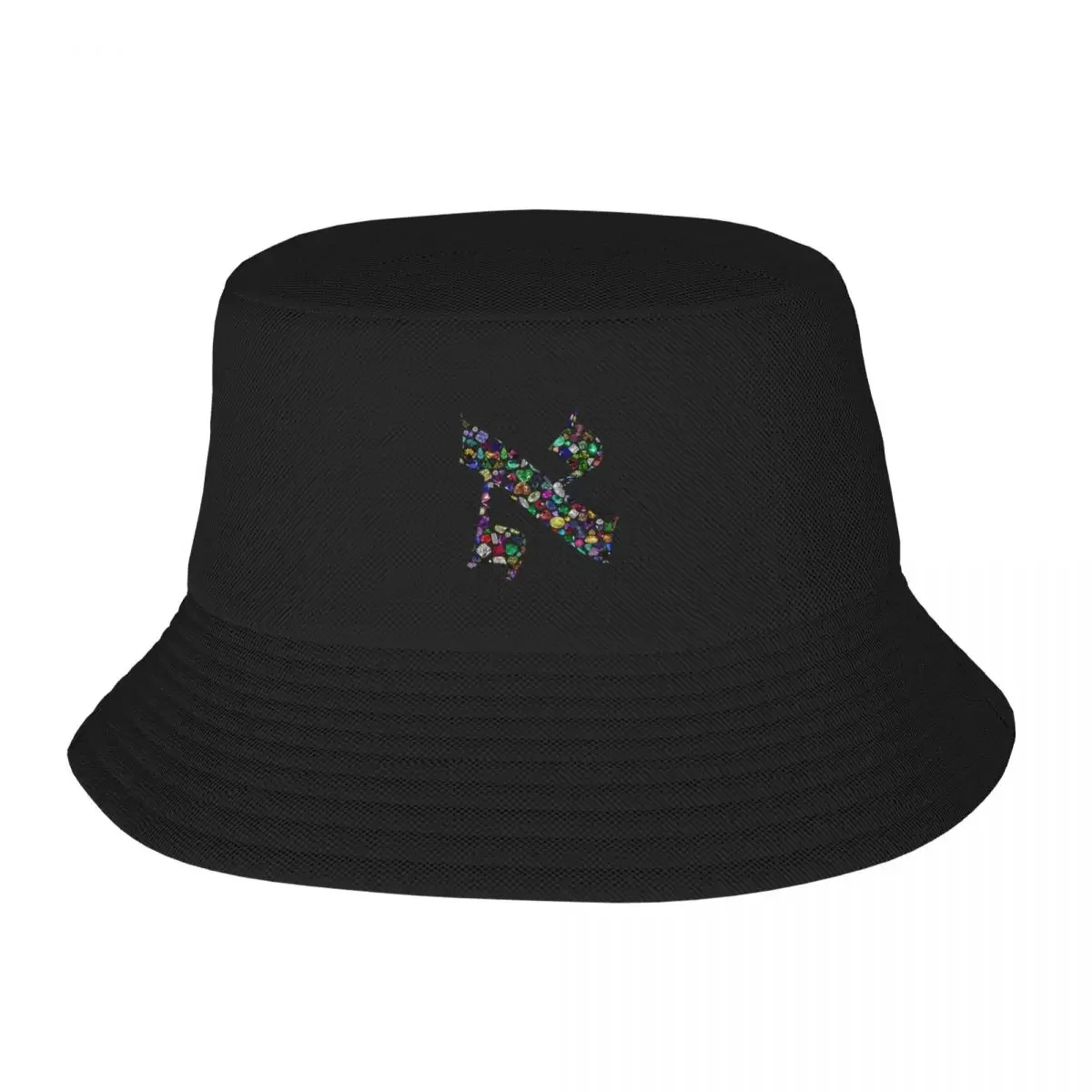 Hebrew Letter ALEF made with Gemstones in All Colors Bucket Hat Hat Baseball Cap Trucker Hat fashionable Caps Male Women's