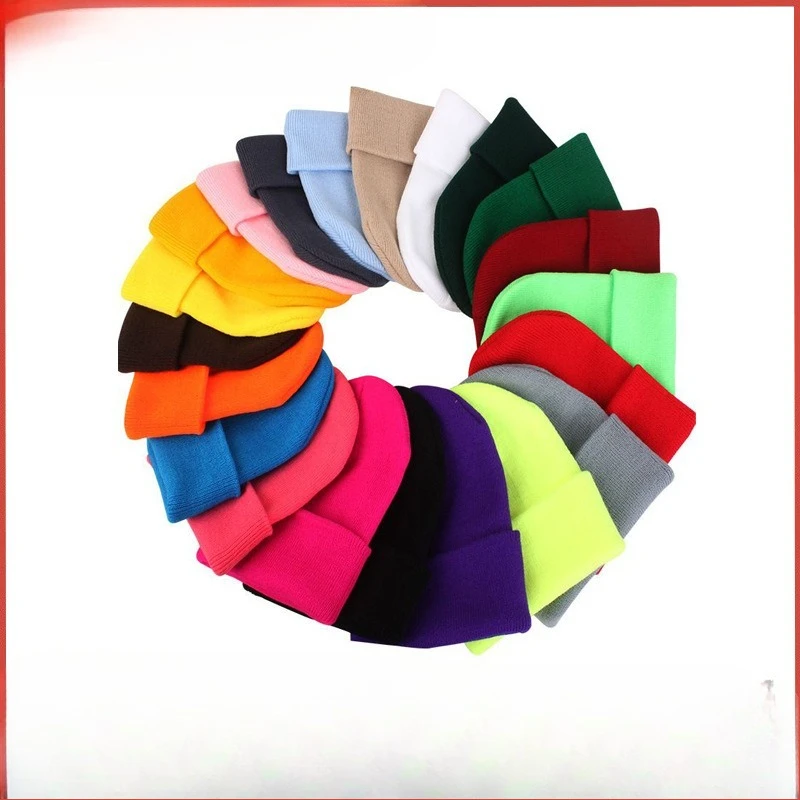 

2pcs Solid Unisex Beanie Autumn Winter Wool Blends Soft Warm Knitted Cap Men Women SkullCap Hats Gorro Ski Caps Girls Beanies