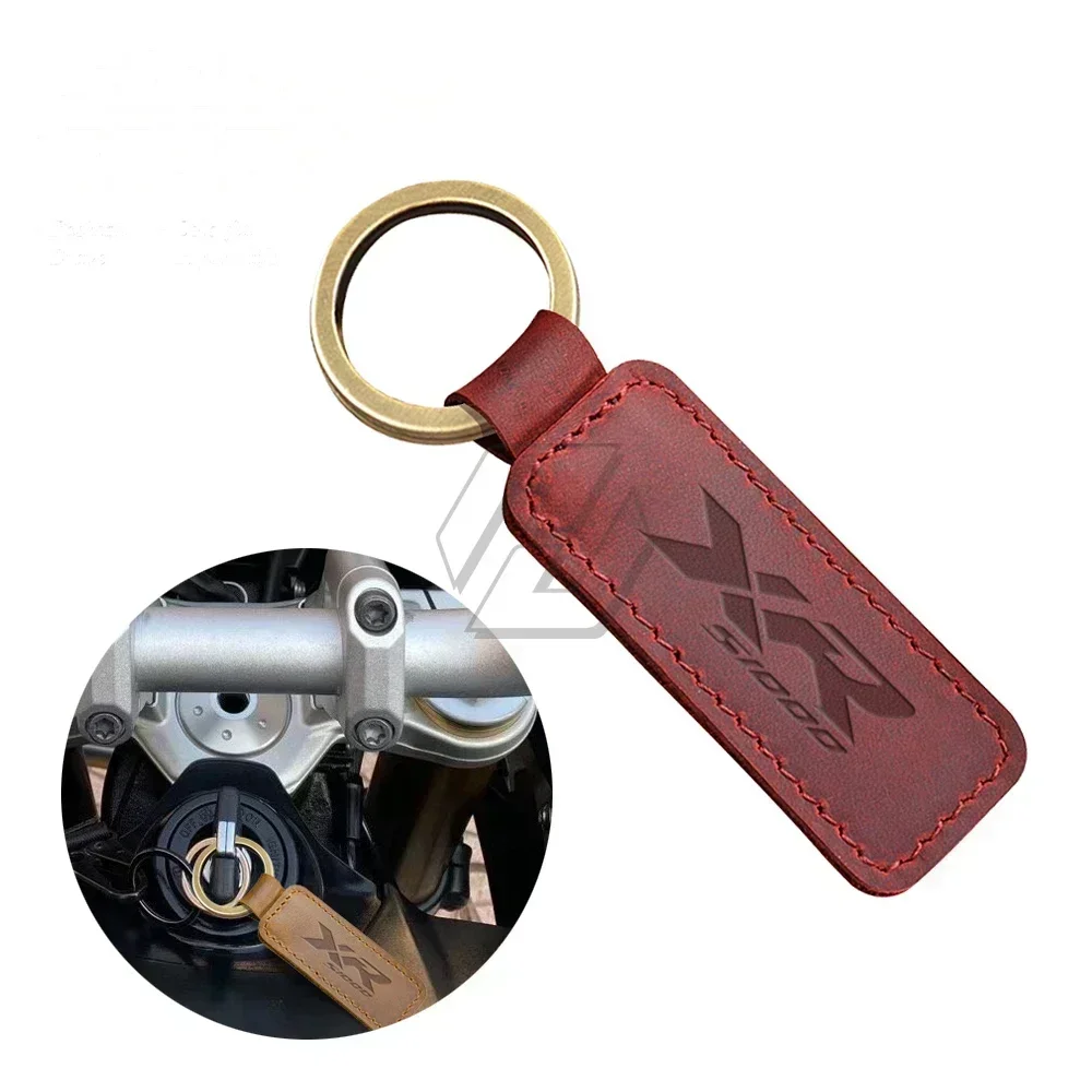 For BMW Motorrad S1000XR S1000 XR Models Motorcycle Keychain Cowhide Key Ring