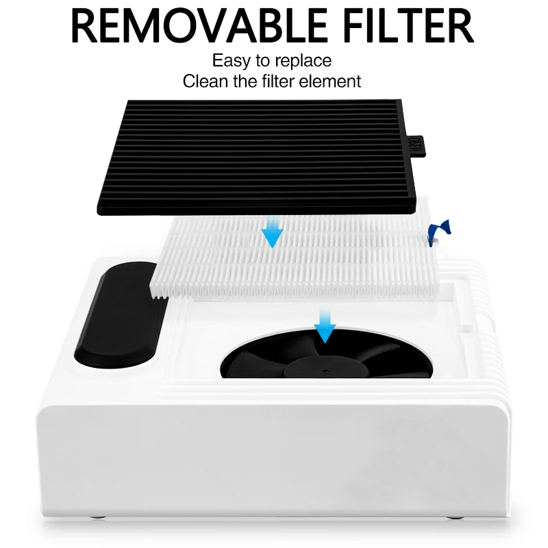 180W Nail Dust Collector Adjustable Wind Speed Nail Dust Vacuum Cleaner With Recyclable Filter For Manicure Machine Strong Fan