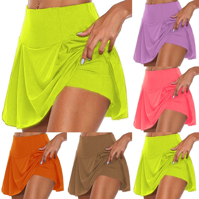 

Workout Sports Skirts Yoga Skirts Women Pleated Tennis Skirt Shorts Athletic Skirts Crossover High Waisted Athletic Golf Skirts