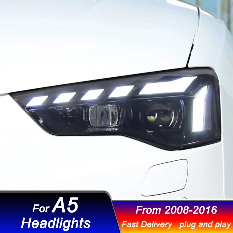 Car styling Headlights for Audi A5 2008-2016 new RS5 style full LED DRL Dynamic Signal Head Lamp Bi Xenon Beam Headlamp Accembly